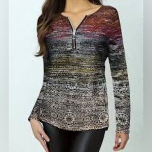 Women's Multicolor Patterned Top